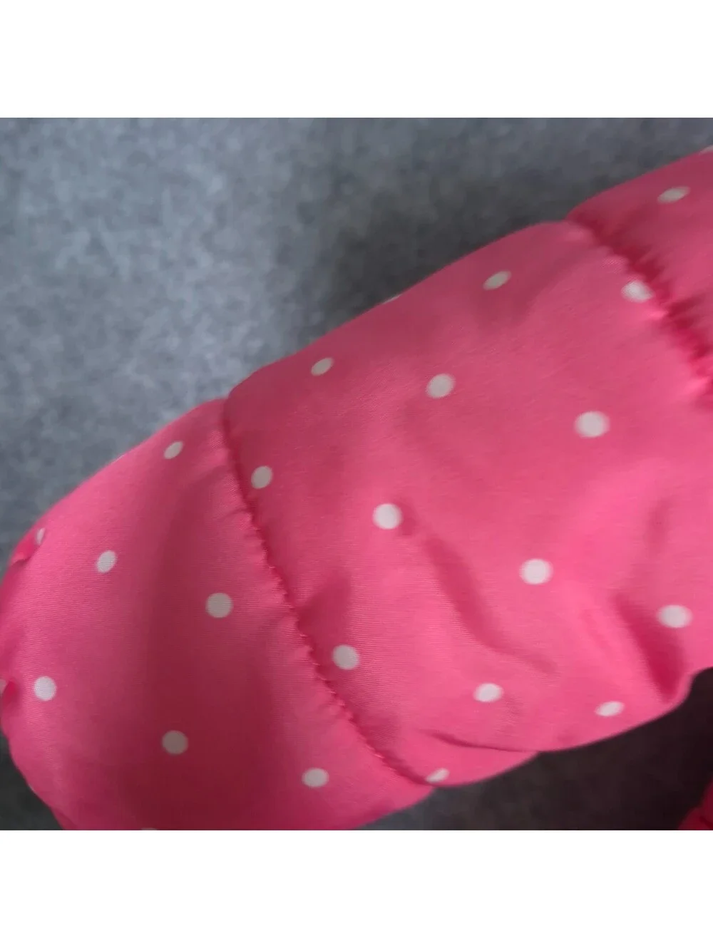 Carter’s Pink Quilted Polka Dot Puffer Jacket 24M Fleece Lined Winter Coat